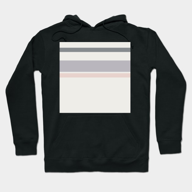 A neat arrangement of Very Light Pink, Philippine Gray, Gray (X11 Gray) and Lotion Pink stripes. Hoodie by Sociable Stripes